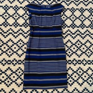 Calvin Klein black and blue sheath dress